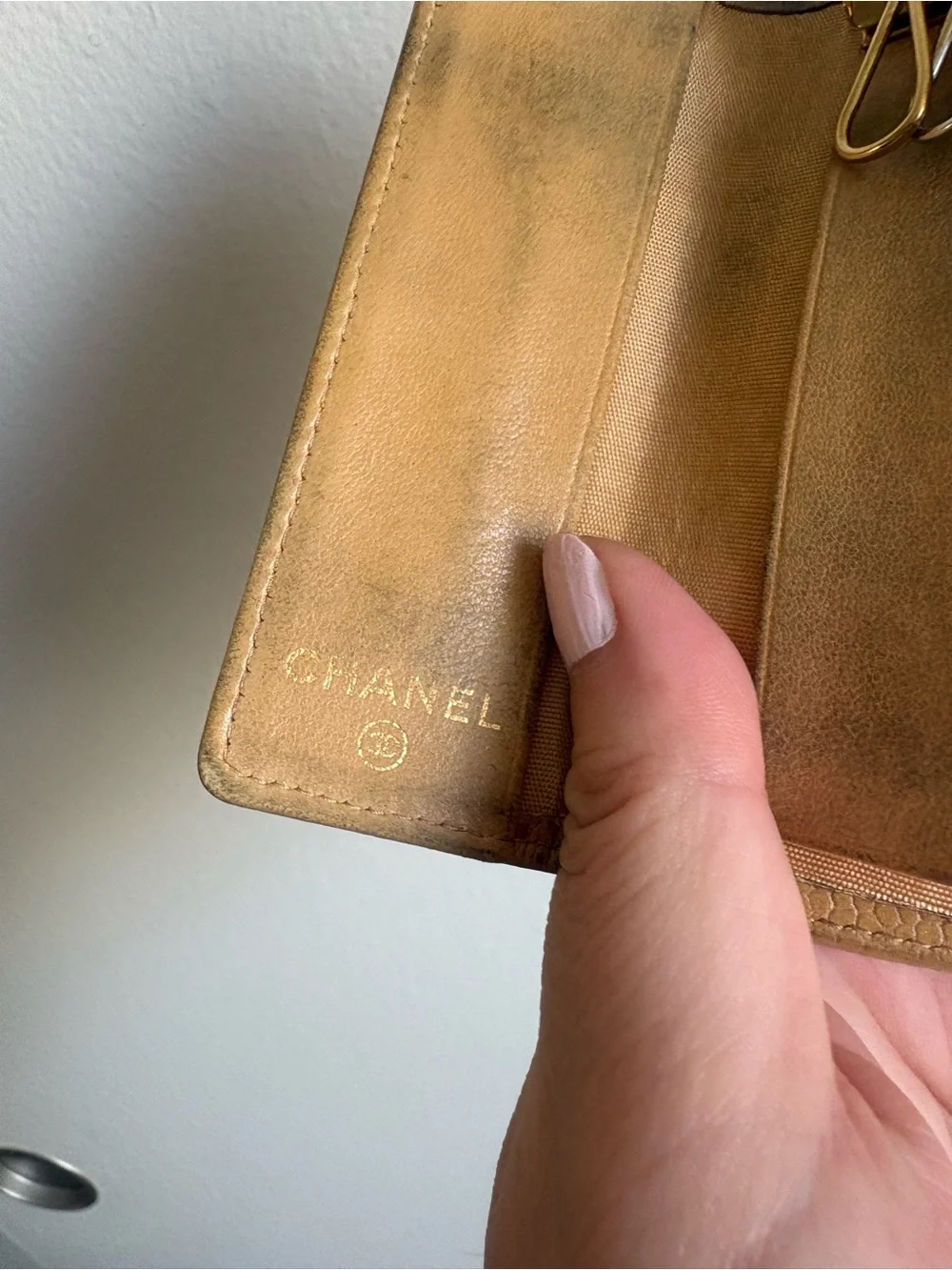Auth Chanel Timeless CC Leather Key card Holder W/COA